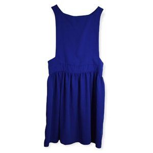 Topshop Dress 6 Womens Sleeveless Boat Neck Royal Blue Zip Back Polyester